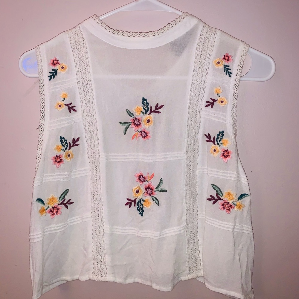 Flower boho crop top